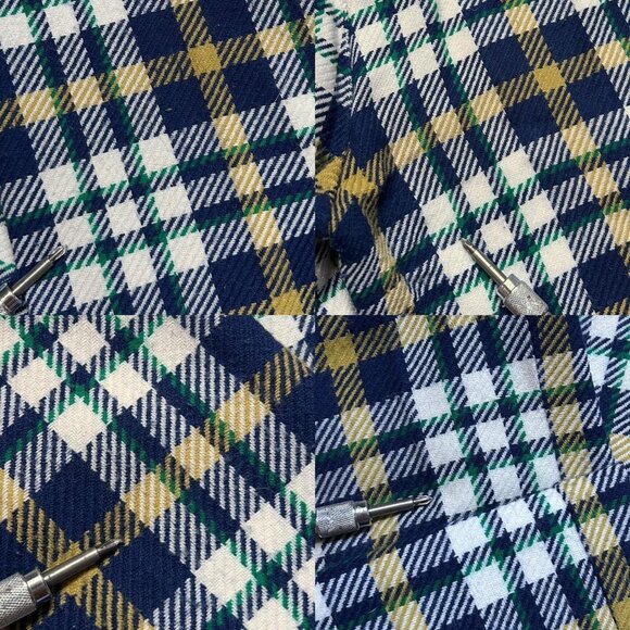 70s vintage plaid print pants acrylic tartan pattern Japan straight leg. - Picture 7 of 8